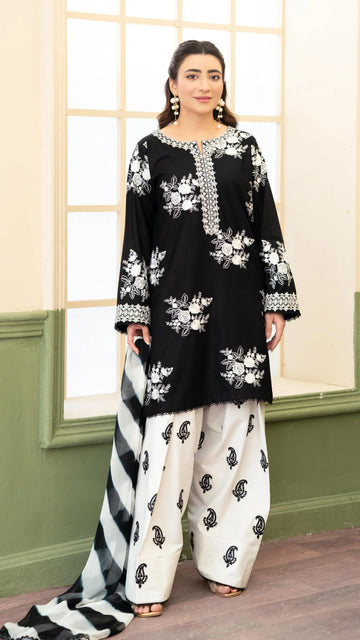 LaibaMir 3pc Embroidered Lawn