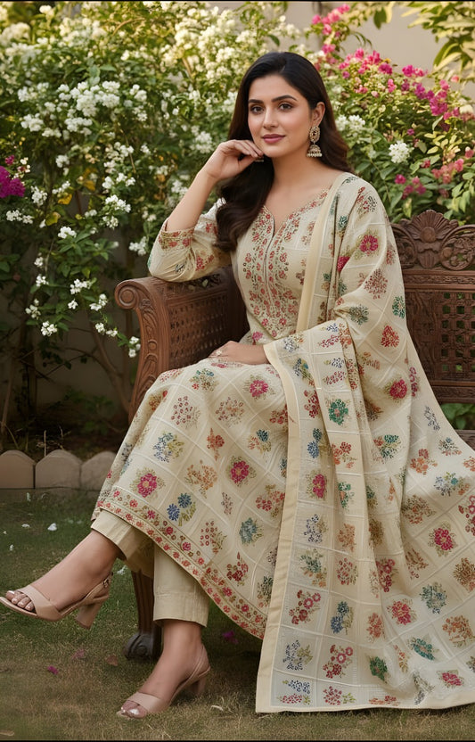 Bareeze - Karandi 2Pc Premium Embroidered Unstitched Suit