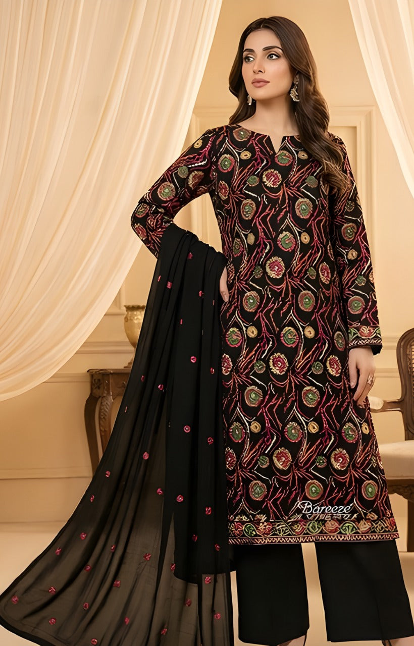 Bareeze - Karandi 2Pc Premium Embroidered Unstitched Suit