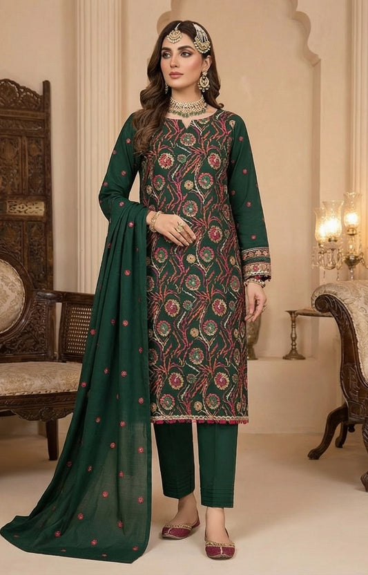 Bareeze - Karandi 2Pc Premium Embroidered Unstitched Suit