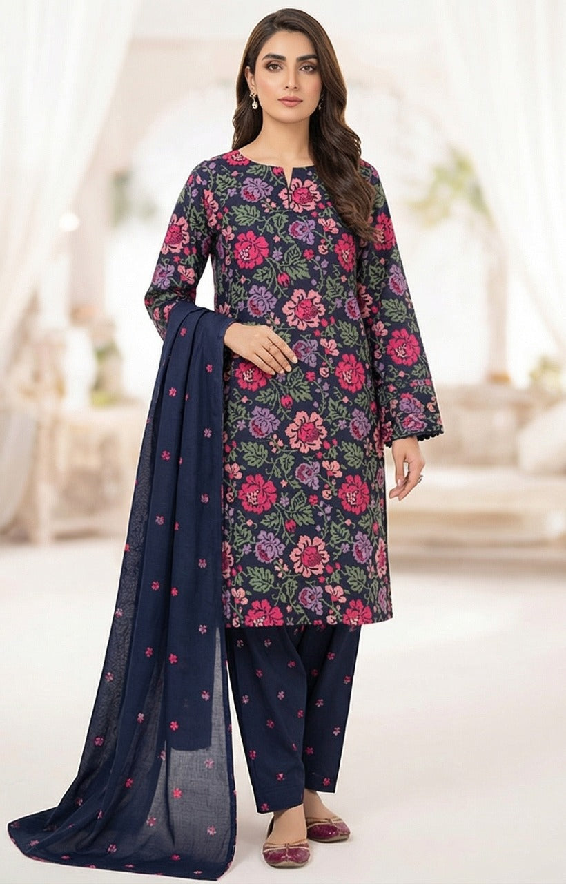 Bareeze - Karandi 2Pc Premium Embroidered Unstitched Suit