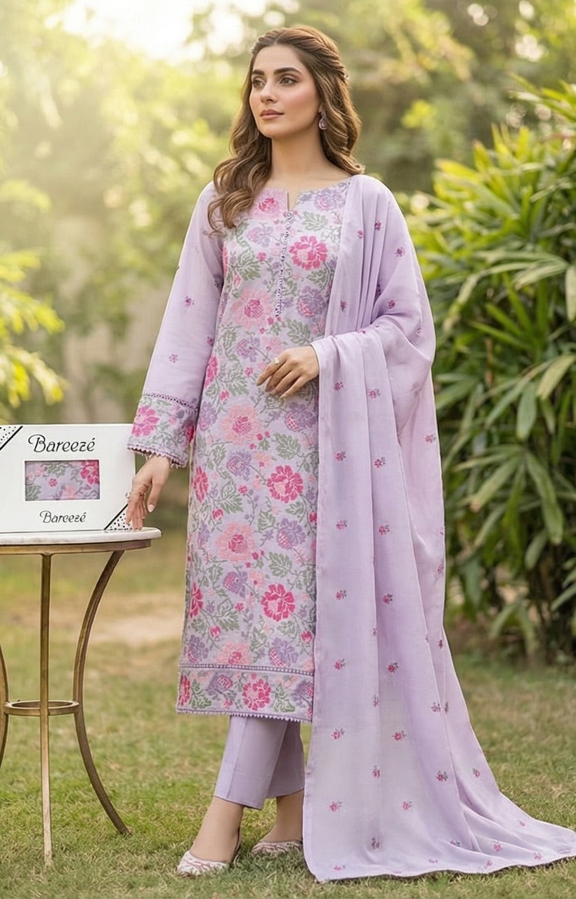 Bareeze - Karandi 2Pc Premium Embroidered Unstitched Suit