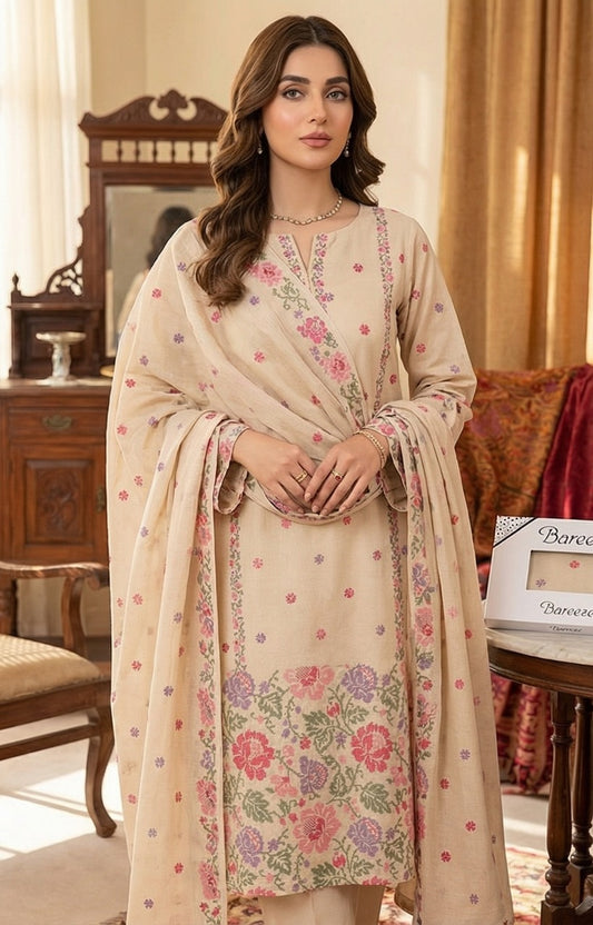 Bareeze - Karandi 2Pc Premium Embroidered Unstitched Suit