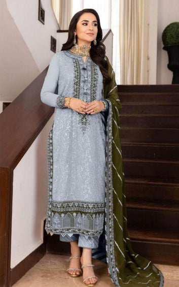 AJSM-40 EMBROIDERED CHIFFON 3 PCS